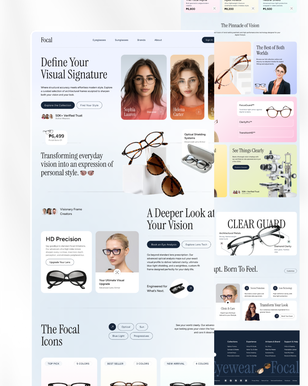 Focal | Sustainable Eyewear Philippines — Eco-Friendly E-Commerc appdesign branding cleanui ecofriendly ecommerce figma interface landingpage minimalism modernui productdesign sustainabledesign uidesign uiux userexperience userinterface uxdesign visualdesign webdesign webdesigner