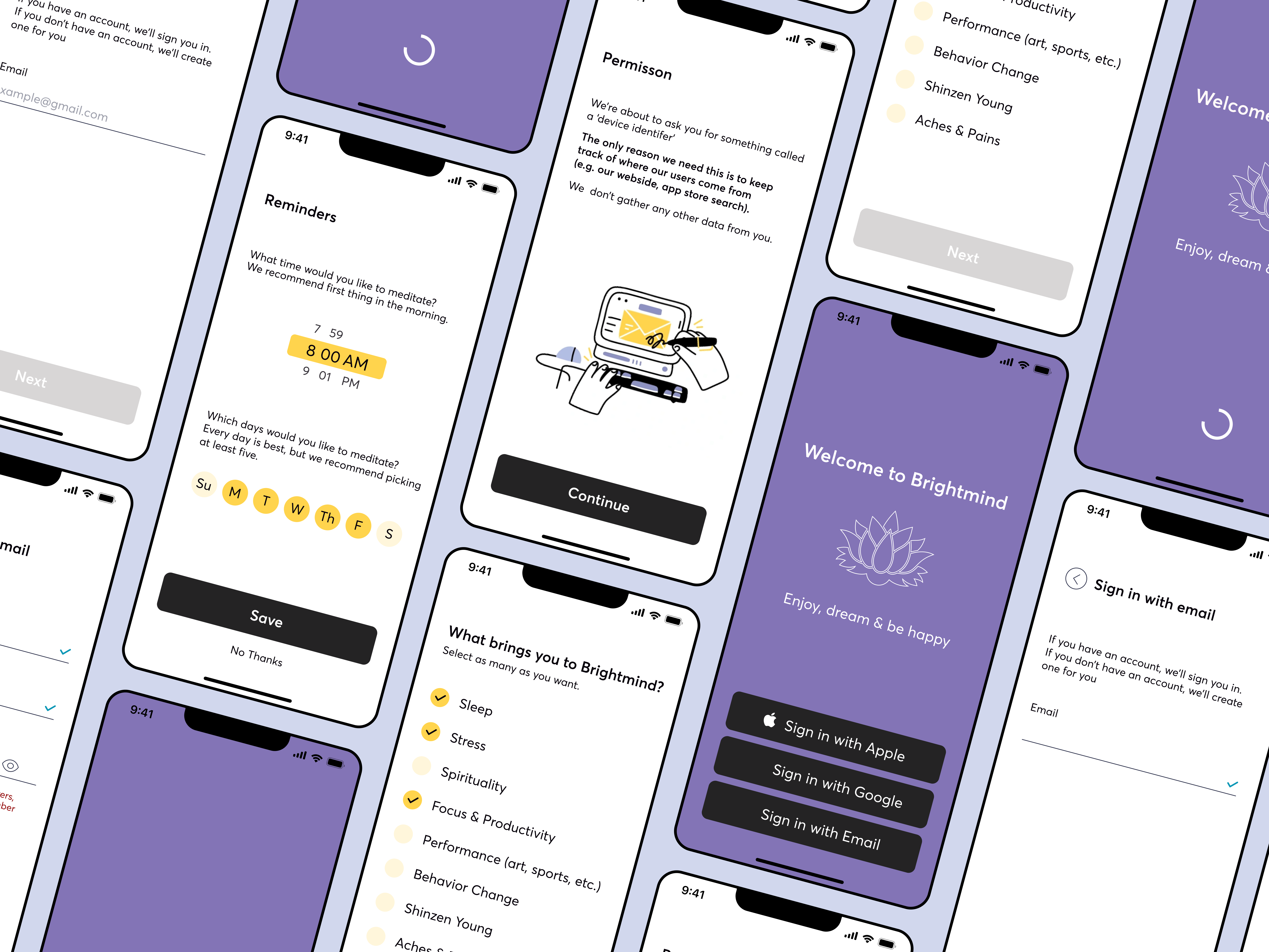Example of Meditation App – Brightmind Redesign