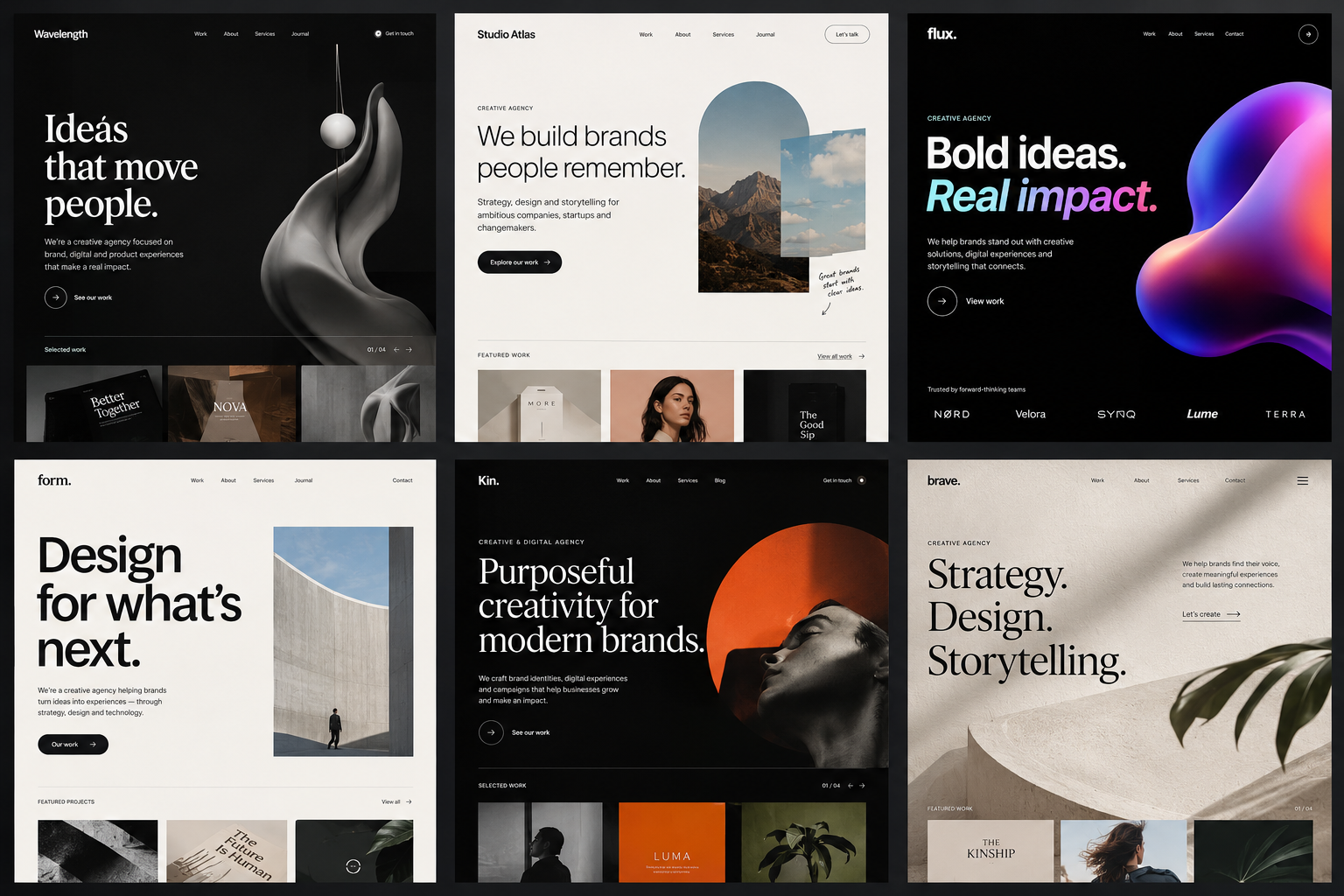 Creative Agency Websites — A Showcase of Bold Digital Experience 3ddesign agencywebsite brandidentity creativeagency creativedirection digitalagency dribbble editorialdesign landingpagedesign minimalistdesign modernwebdesign portfoliowebsite typography uidesign uiuxdesign uxdesign visualdesign webdesign webdesigninspiration websitedesign