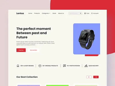 Lentus Watch Shop - Landing Page design ecommerce ui ux watch shop