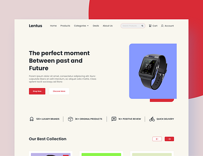 Lentus Watch Shop - Landing Page design ecommerce ui ux watch shop