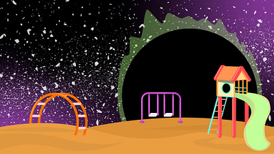 The Last Playground black hole galaxy graphic design illustration kids open space playground space stars vector