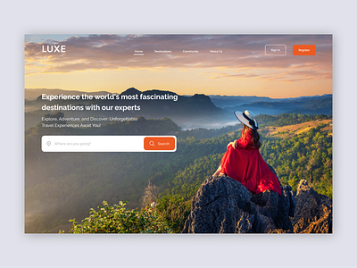 Travel Website app clean design landingpage design ui ux website design