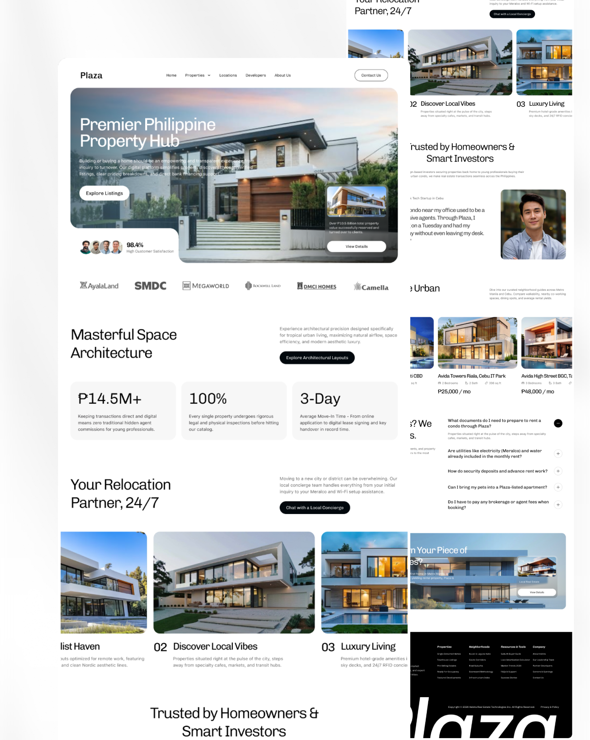 Plaza Real Estate & Condos for Sale in Philippines — Modern Prop cleanui figma housing interface landingpage minimalism modernui productdesign propertydesign proptech realestate realestateweb uidesign uiux userexperience userinterface uxdesign visualdesign webdesign webdesigner