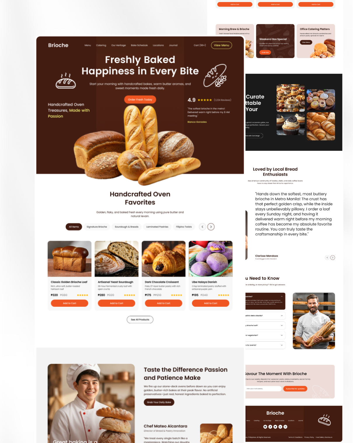 Brioche Bakery PH – Artisan Bakery Landing Page UI bakerydesign brandidentity cleanui digitaldesign ecommerce figma foodtech interface landingpage modernui productdesign uidesign uiux userexperience userinterface uxdesign visualdesign webdesign webdesigner webdevelopment