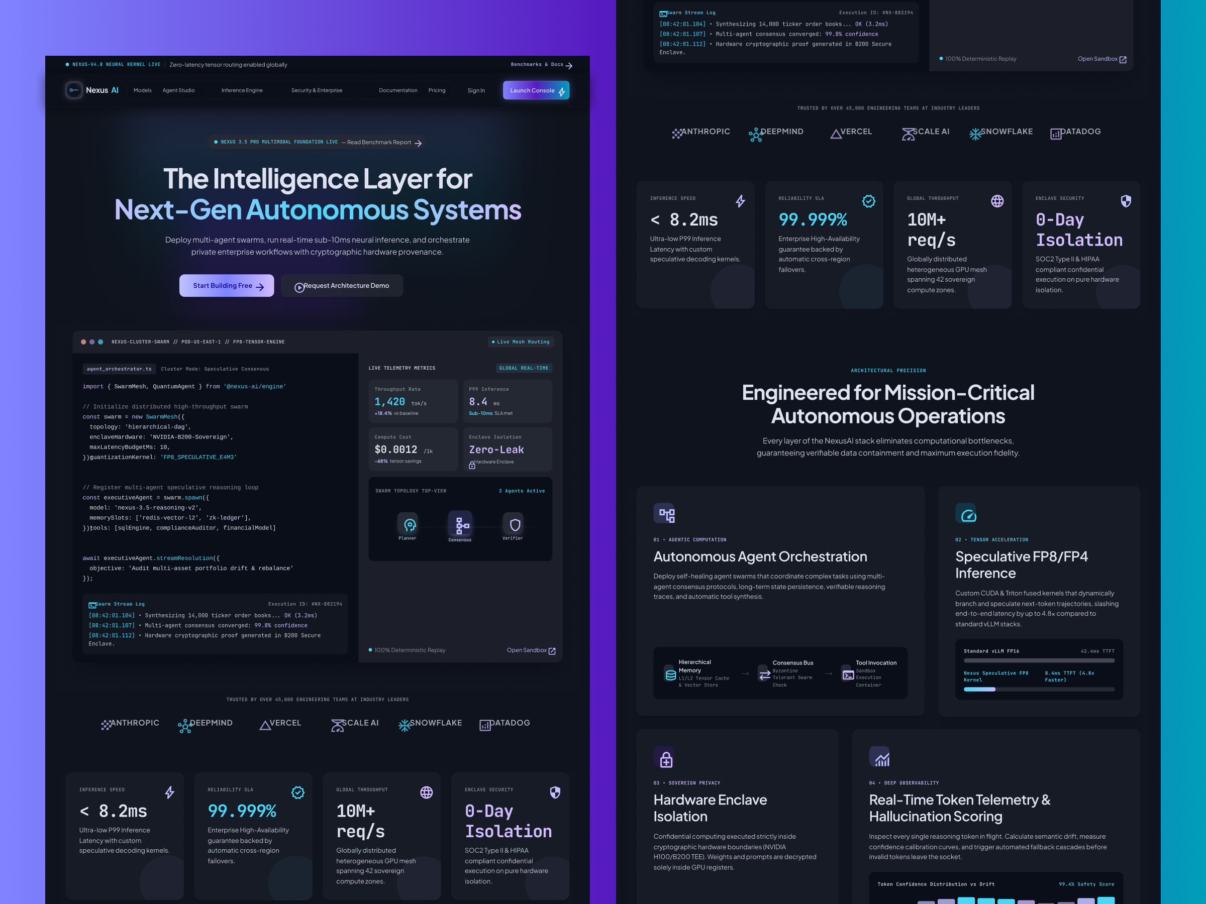 Next-Gen Autonomous AI Intelligence Platform ai artificial intelligence case study design system figma landing page memoryslots: [redis vector l2 prototype ui uiux wireframe zk ledger]