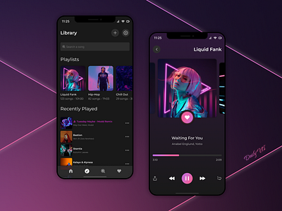 Music Player - Daily UI #009 009 challenge cyber daily dailyui dark design music neon player punk ui