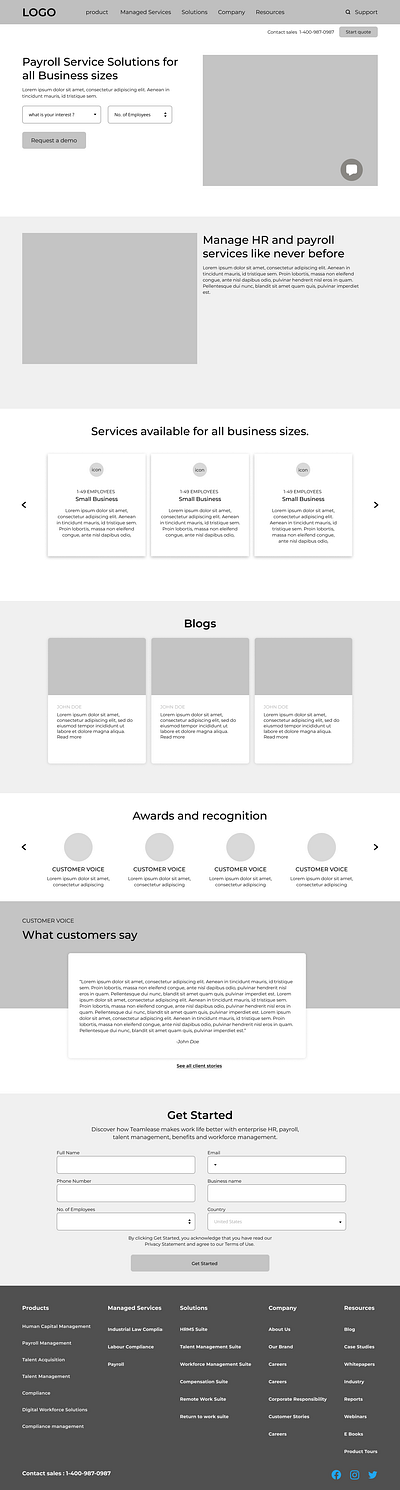 Teamlease website wireframes design product design ui ux