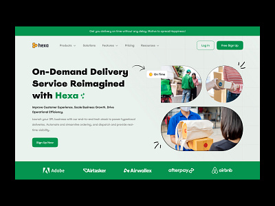 On-Demand Delivery Service Hero Screen aapdesign figma graphic design heroscreen productdesign ui uiux webdesign