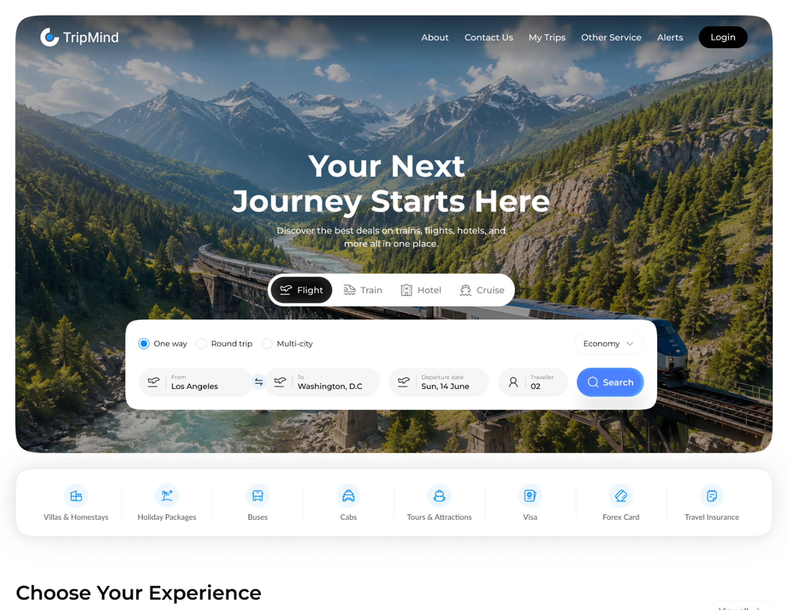 TripMind ✈️ Travel Booking Website Design adventure airbnb booking destination flight holiday landing page reservation saas software ticket tour tourism tourist travel agency travel web travelling trip vacation web design