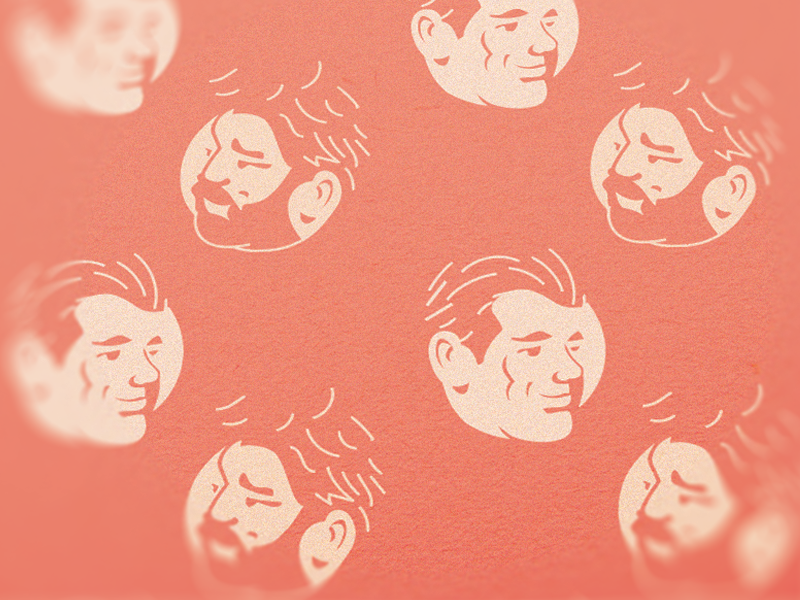 Brothers concept design faces illustration pattern portrait test vector