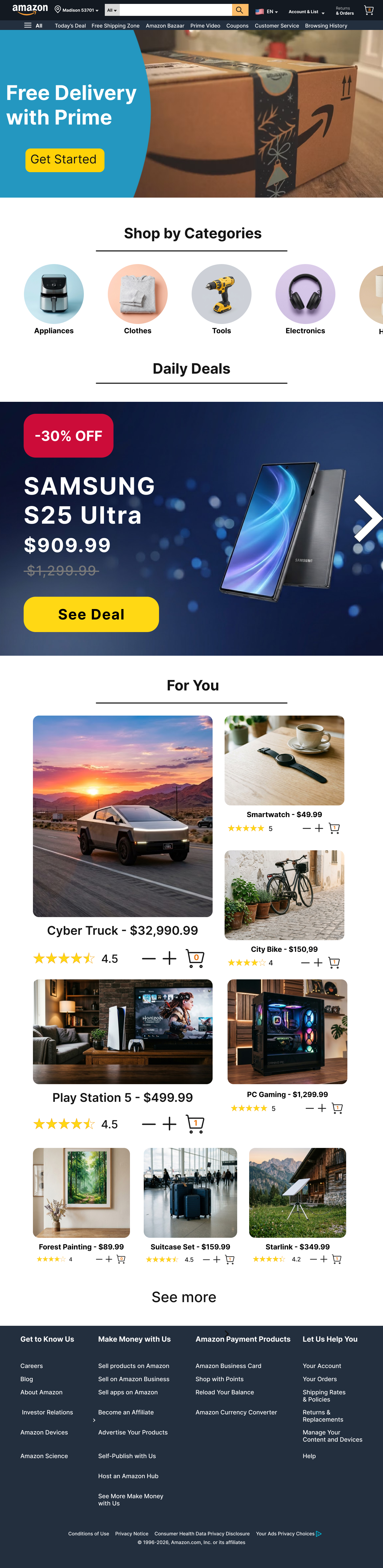 Amazon Homepage Redesign: UX/UI Case Study auto layout figma graphic design prototype ui ux