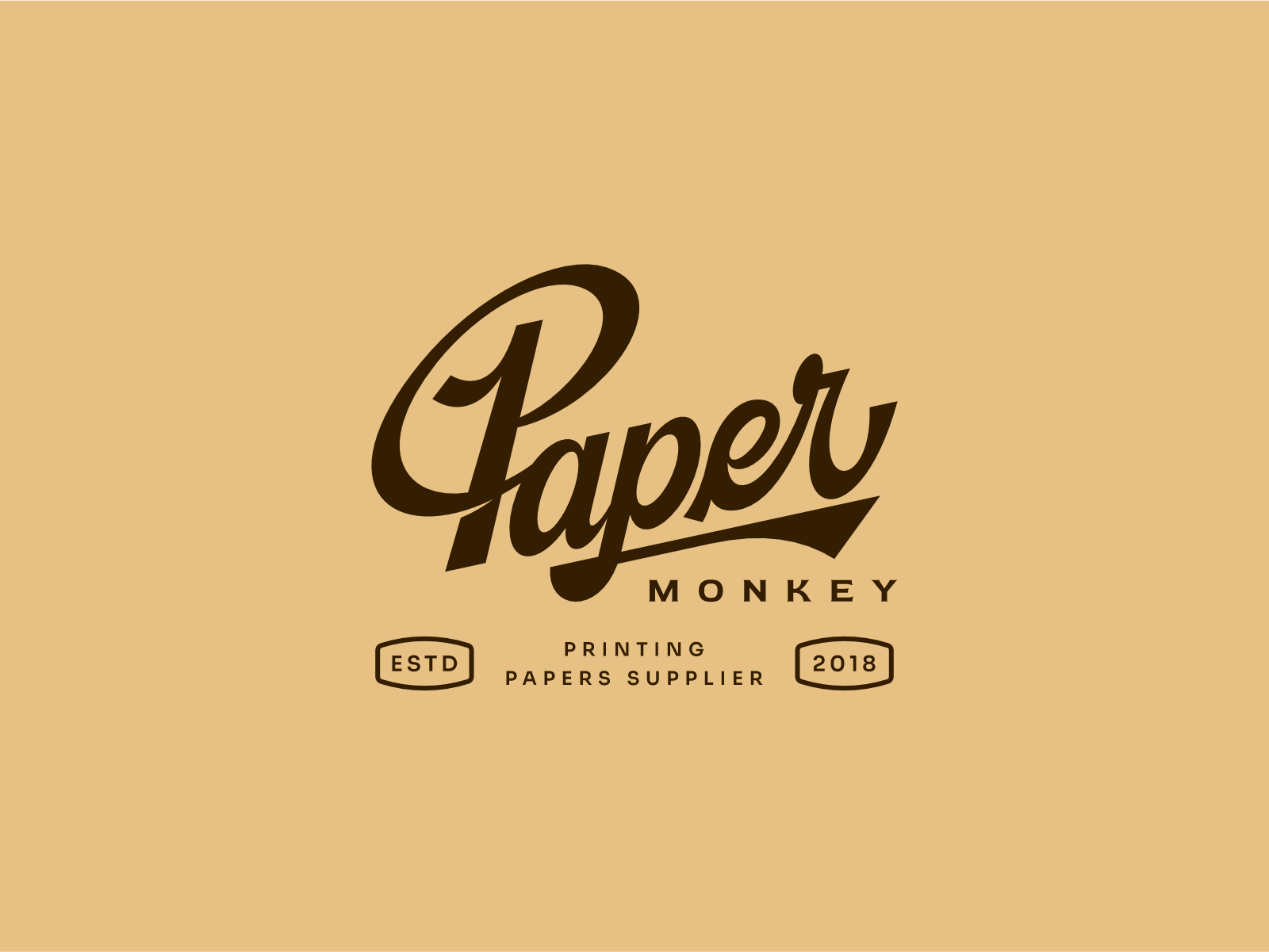 Paper Monkey - Printing Papers Supplier brand identity branding design graphic design hand lettering handdraw lettering lineart logo mascot mascot design monkey paper printing typography