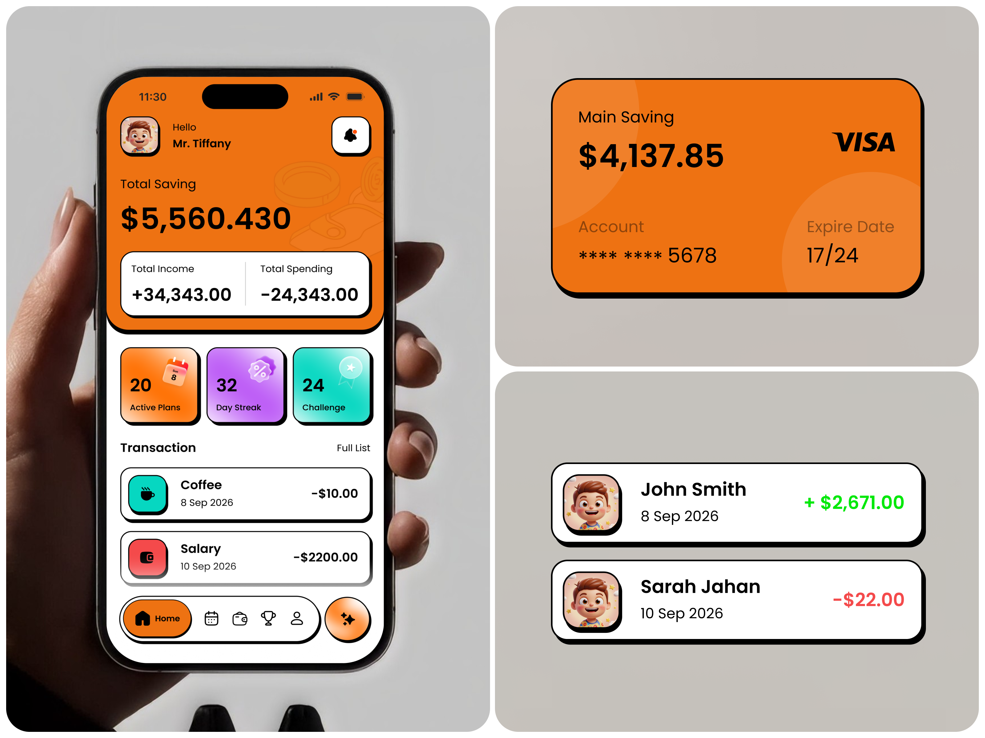 Personal Finance App UI — Gamified Savings Tracker for Kids ai finance app ai wealth manager app banking app ui budget tracker ui budgeting app digital banking finance app finance mobile app finance ui fintech app fintech saas design fintech ui gamification mobile banking personal finance savings app wallet app wallet ui web