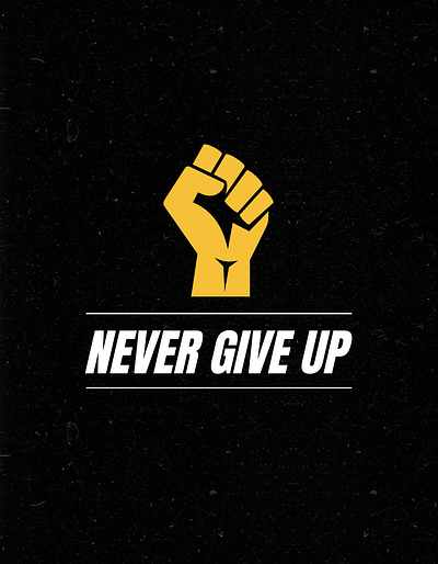 Never give up branding design graphic design illustration logo print typo ui ux vector