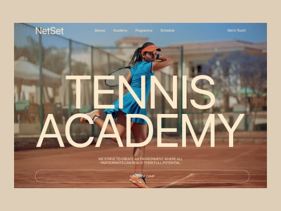 Tennis Academy Website Animation animation design landing tennis academy tennis website ui ux web website website animation
