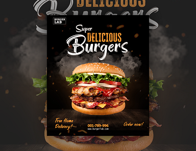 super delicious burger ad post design! burger post facebook ad facebook post instagram ad instagram post social media ad post design social media design