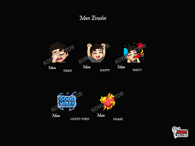 Man Twitch Emotes cartoon design emoji emote emotes illustration twitch twitchemote twitchemotes