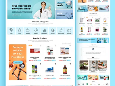 Online Pharmacy website design adobe photoshop adobe xd branding creative web design design figma graphic design medical website design template design ui uiux ux web design website mockup