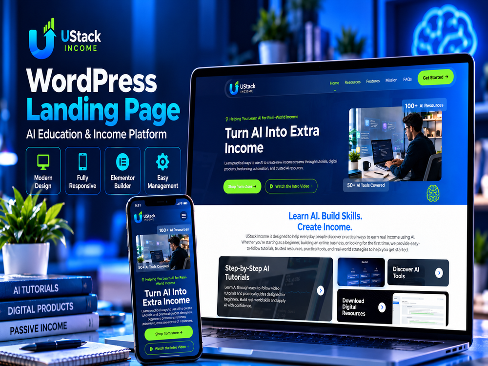 UStack Income | WordPress Elemen elementor elementor landing elementor pro landing page one page wo wordpress wordpress website
