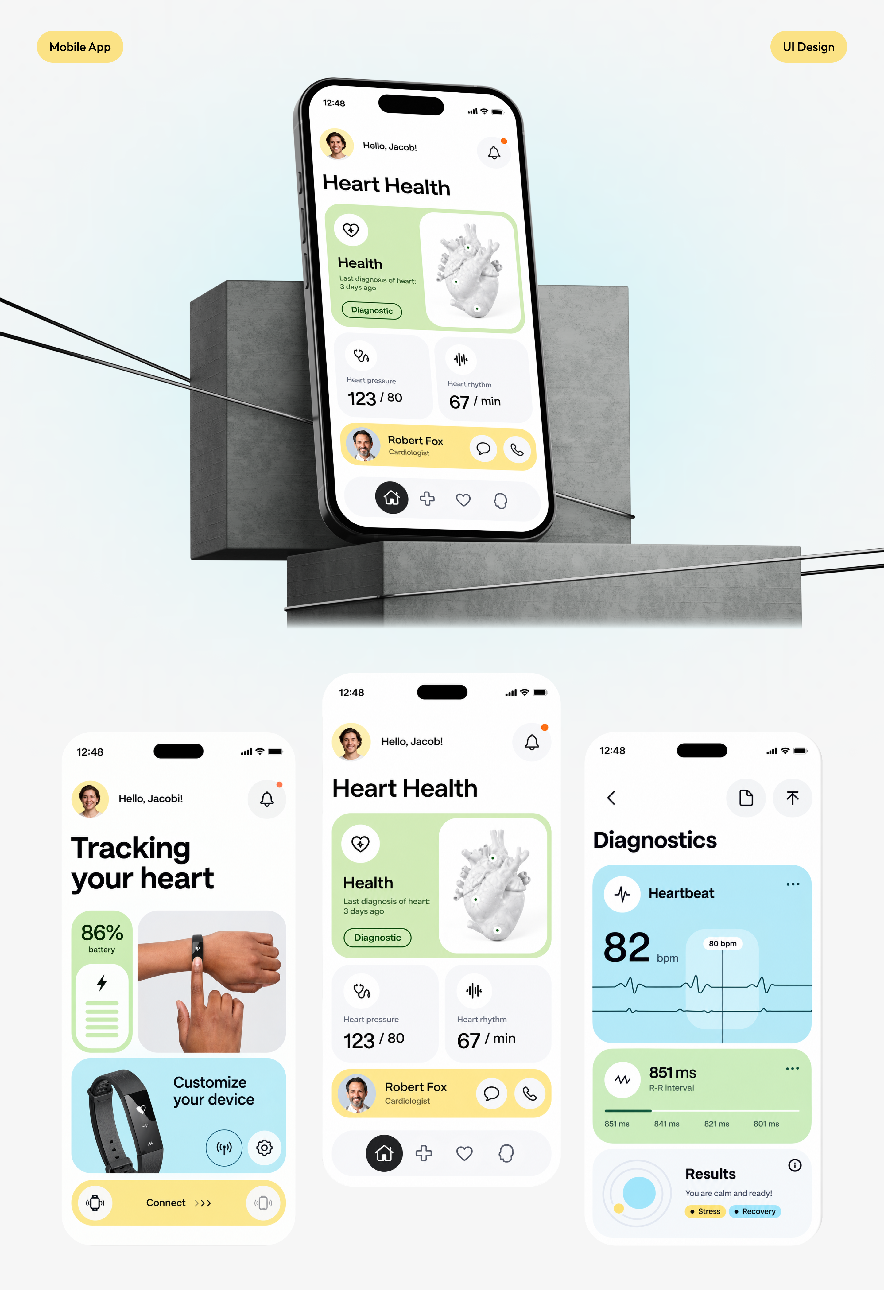 Pulse Sync - Heart Health Monitoring App Design ui