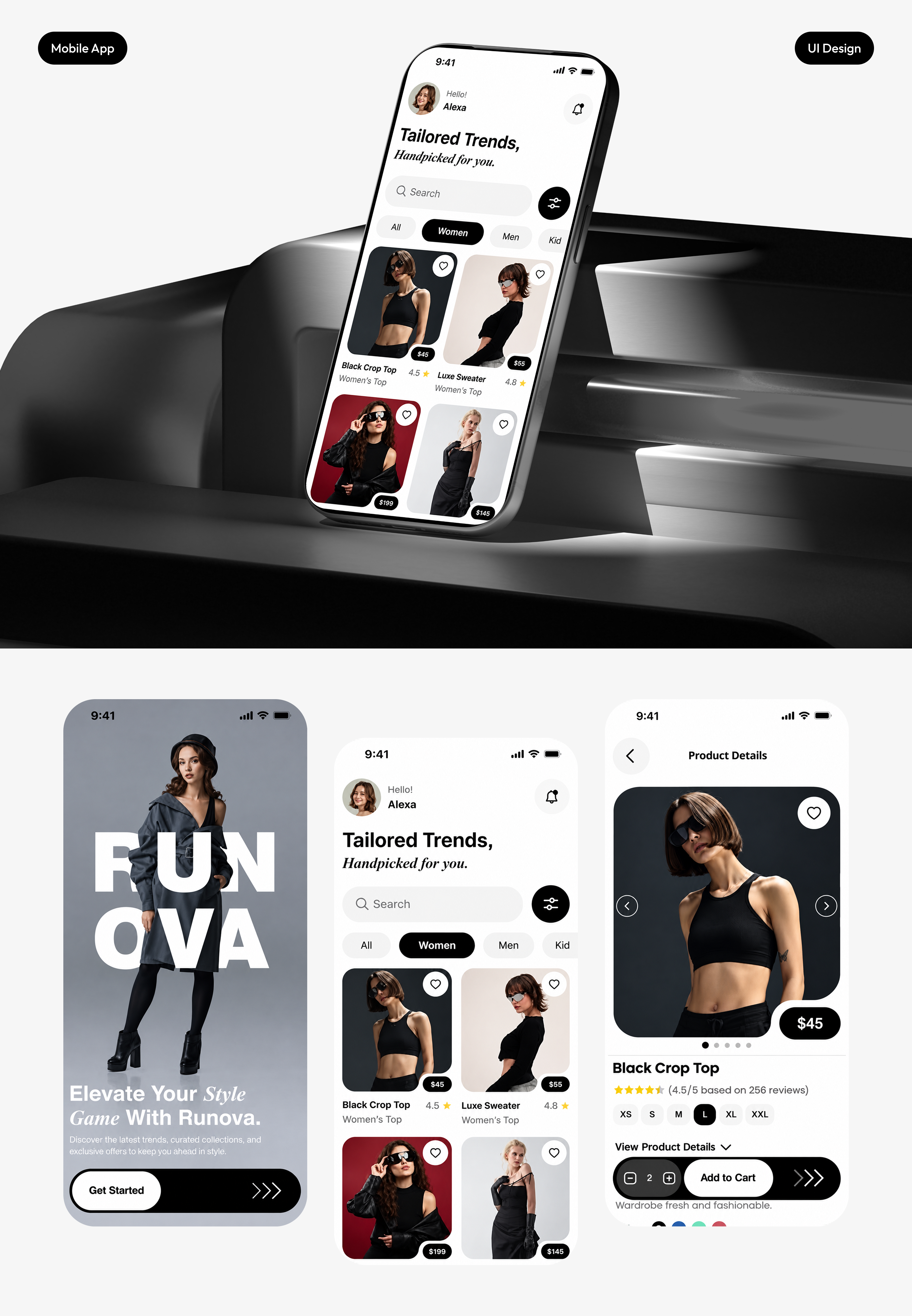 RUNOVA – E-Commence App Design ui