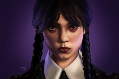 Wednesday Addams - Digital Painting character design character painting digital art digital illustration digital painting illustration painting