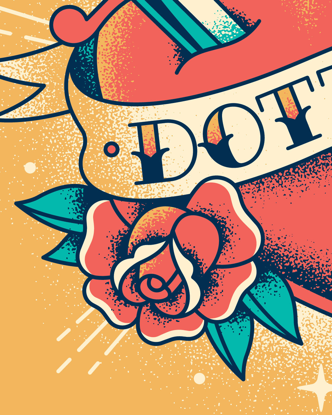 New texture download dropping soon... banner dan kuhlken dkng dkng studios illustration nathan goldman rose tattoo vector