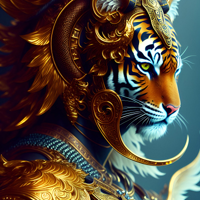 Tiger God Realistic RPG style design illustration tiger god tiger god realistic rpg style