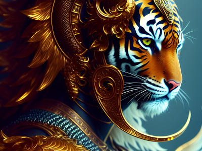Tiger God Realistic RPG style design illustration tiger god tiger god realistic rpg style
