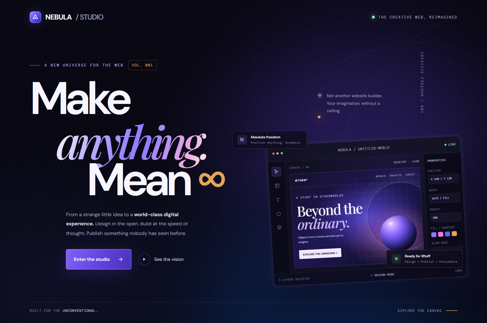 NEBULA - Futuristic SaaS Website Builder & Landing Page Design animation brand design branding design figma gradient design html css landing page landing page design saas saas design saas website saas website design ui ui design uiux web design web development website builder website design