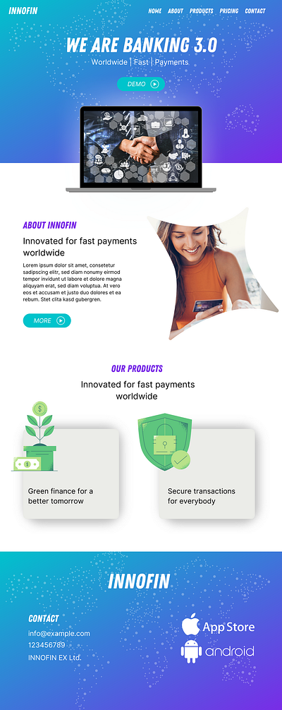 Finance Fintech Website Template advisor banking finance fintech responsive template ui webdesign website