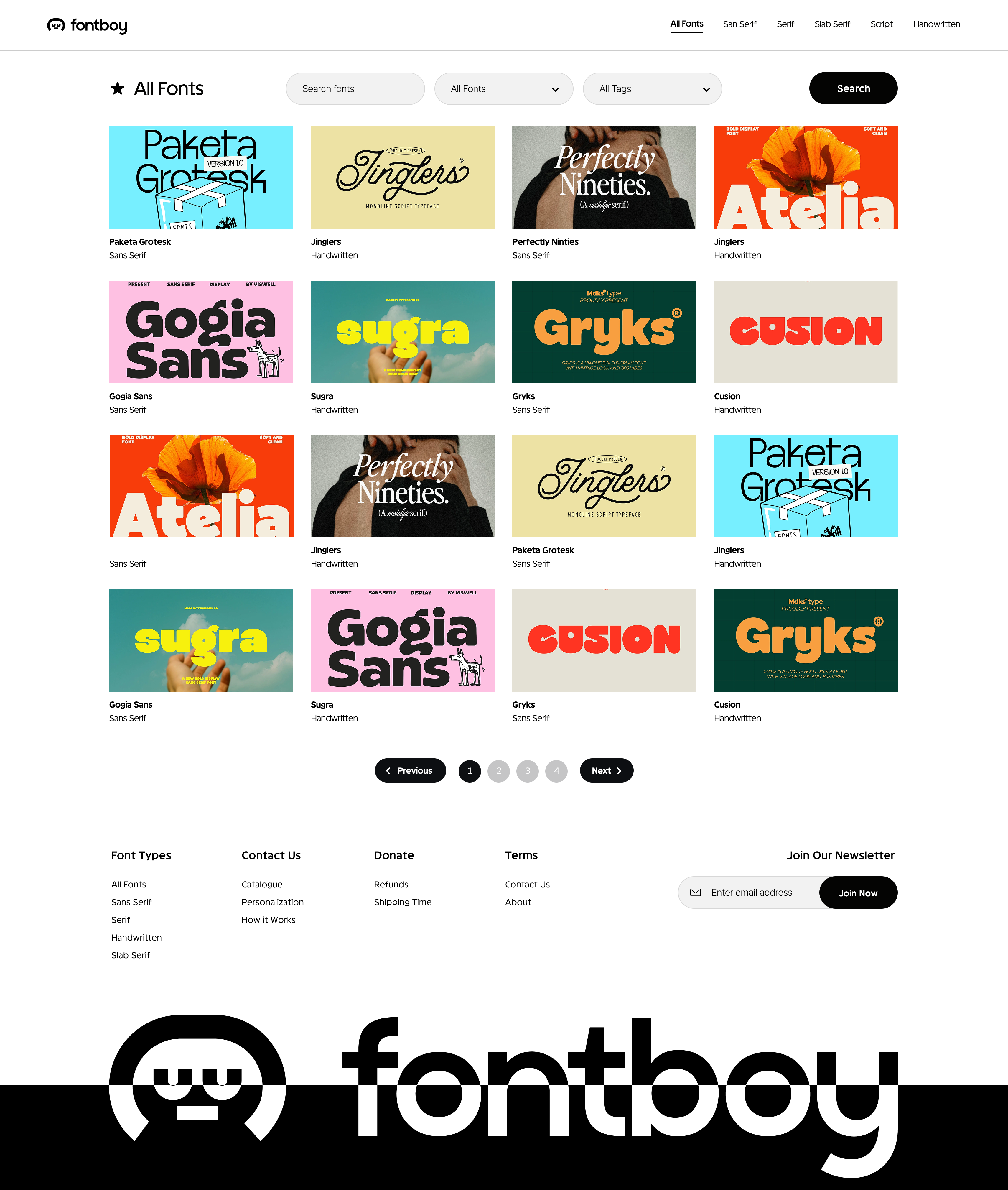 FontBoy.net font boy homepage inner page logo design ui ux web design