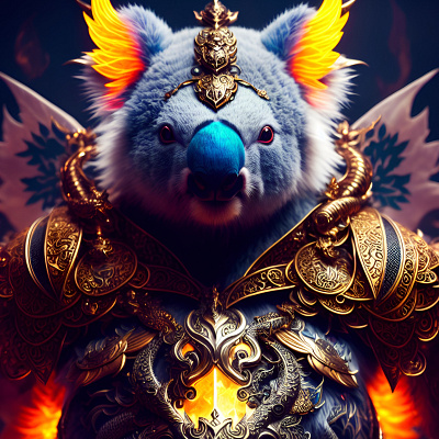 Koala God Realistic RPG style 3d design illustration koala koala god realistic rpg style rpg