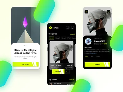 Meta X - NFT App Concept branding ui