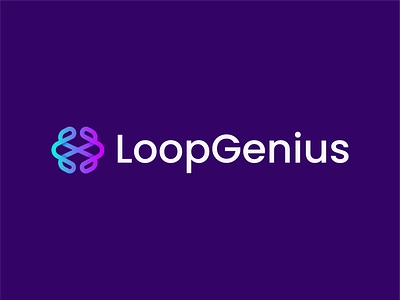 loopgenius brain branding chain crypto genius line lineart logo loop mind smart technology