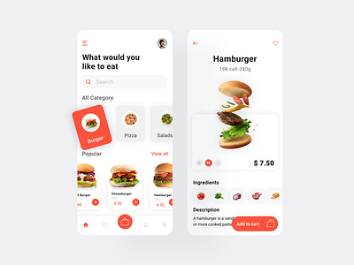 Foods&Drink app design mobile app ui ux