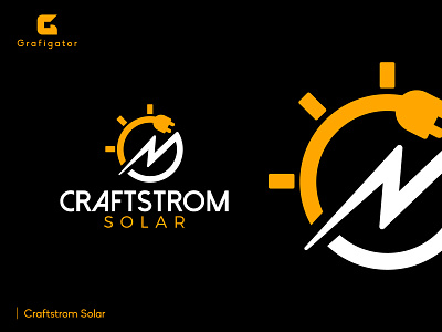 Craftstrom logo design app logo bolt logo branding company logo creative design creative logo design electric logo flat design flat logo icon design logo minimal logo minimalist logo recharge logo solar logo sun logo switch logo trendy logo