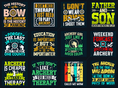 Archery T-shirt Design Bundle archer archery t shirt design branding clothing design custom t shirt design design fashion free bundle illustration new bundle retro t shirt t shirt design t shirt design bundle typography typography t shirt design vector