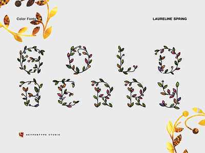 Typographic Design, Laureline Spring Color Font floral pattern