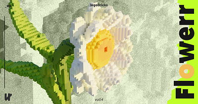 Flower 3d daisy design flower graphic design illustration lego legobricks minimal typography ui