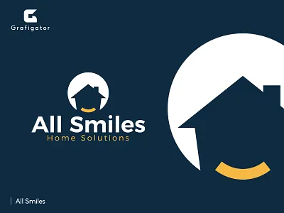 All smiles logo design brand logo branding business logo company logo creative design creative logo design flat design home logo house logo icon design illustration logo minimal logo minimalist logo modern logo real estate logo ui
