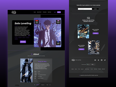 Solo Leveling - Landing page design app design ui ux