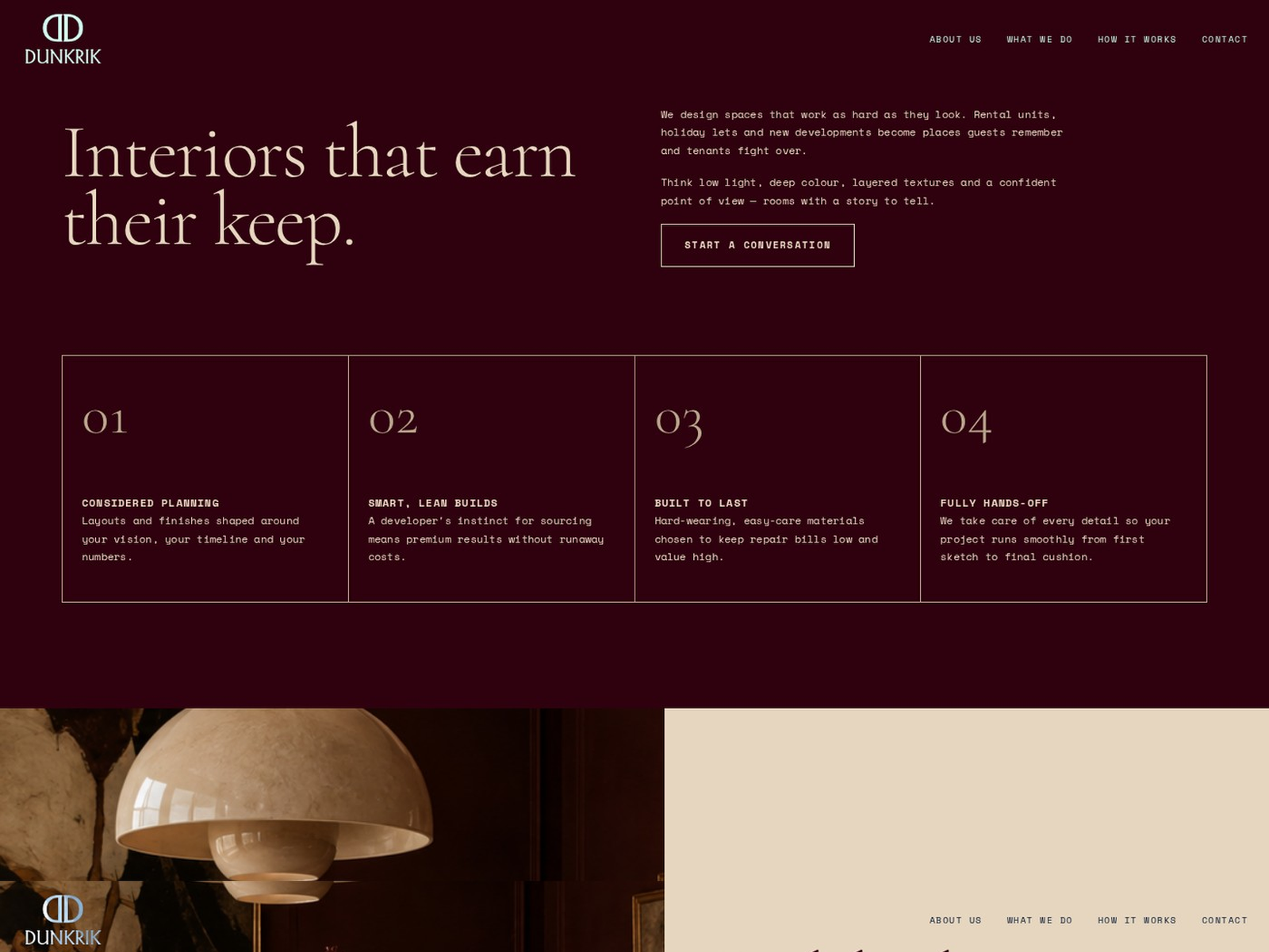 Web Design Process Graphic Interior Design Studio Website — Dunkrik | Moody Web Design by Munawar ...