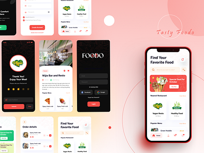 Foodo App Ui branding graphic design logo ui