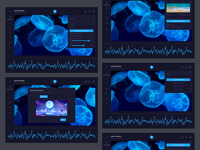 Podcast Settings Dashboard analytic dashboard music podcast recording saas settings setup singer software song studio ui design ui kit uiux web app