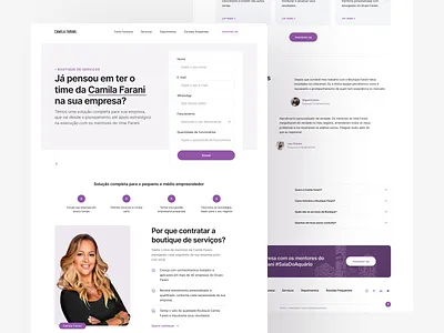 Camila Farani Landing Page clean design figma interface landing page ui ux design visual design website wordpress