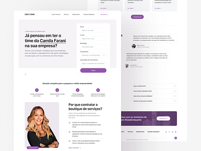 Camila Farani Landing Page clean design figma interface landing page ui ux design visual design website wordpress