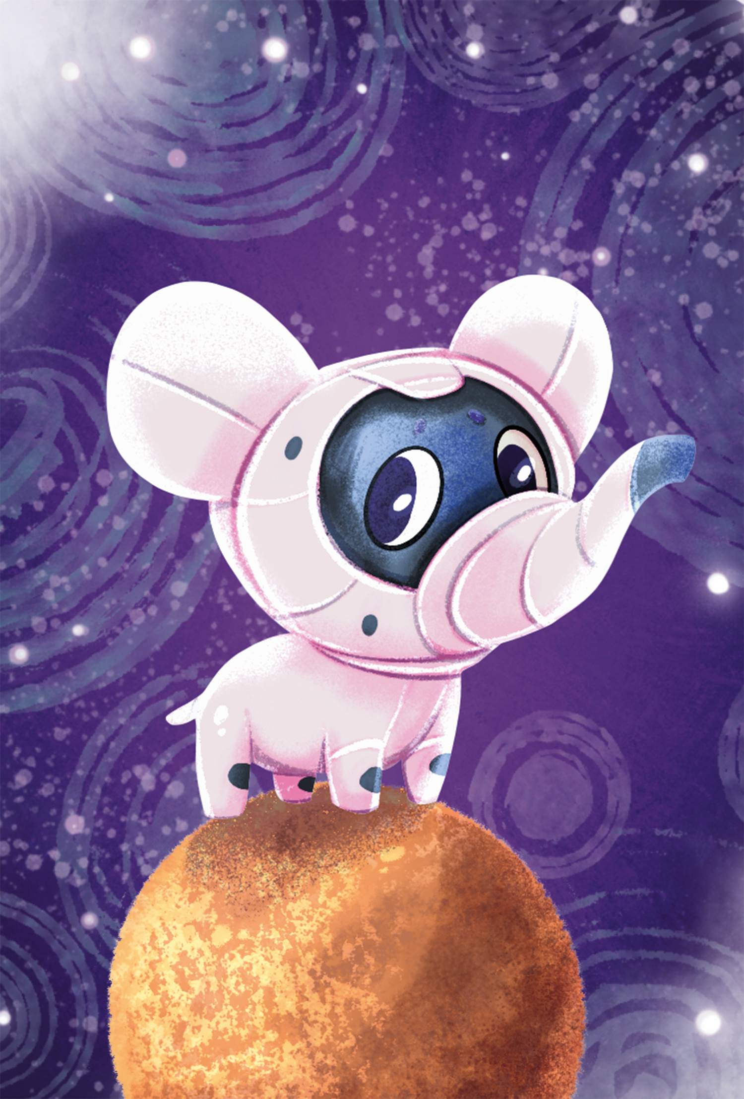 Elephant Character Design for a math count card game for kids art card game character design children illustration design illustration kid art packaging procreate raster illustration