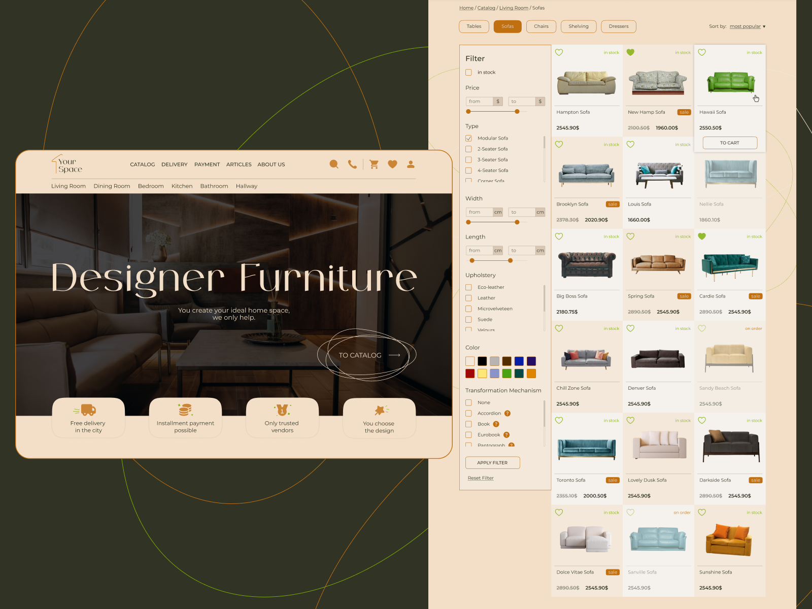 Designer Furniture Internet Shop by Kseniya Sobol on Dribbble